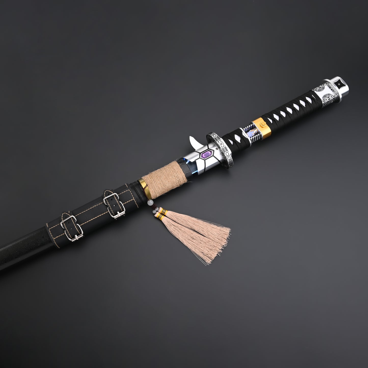 The Dark Katana: Vibro-Blade Lightsaber with Scabbard