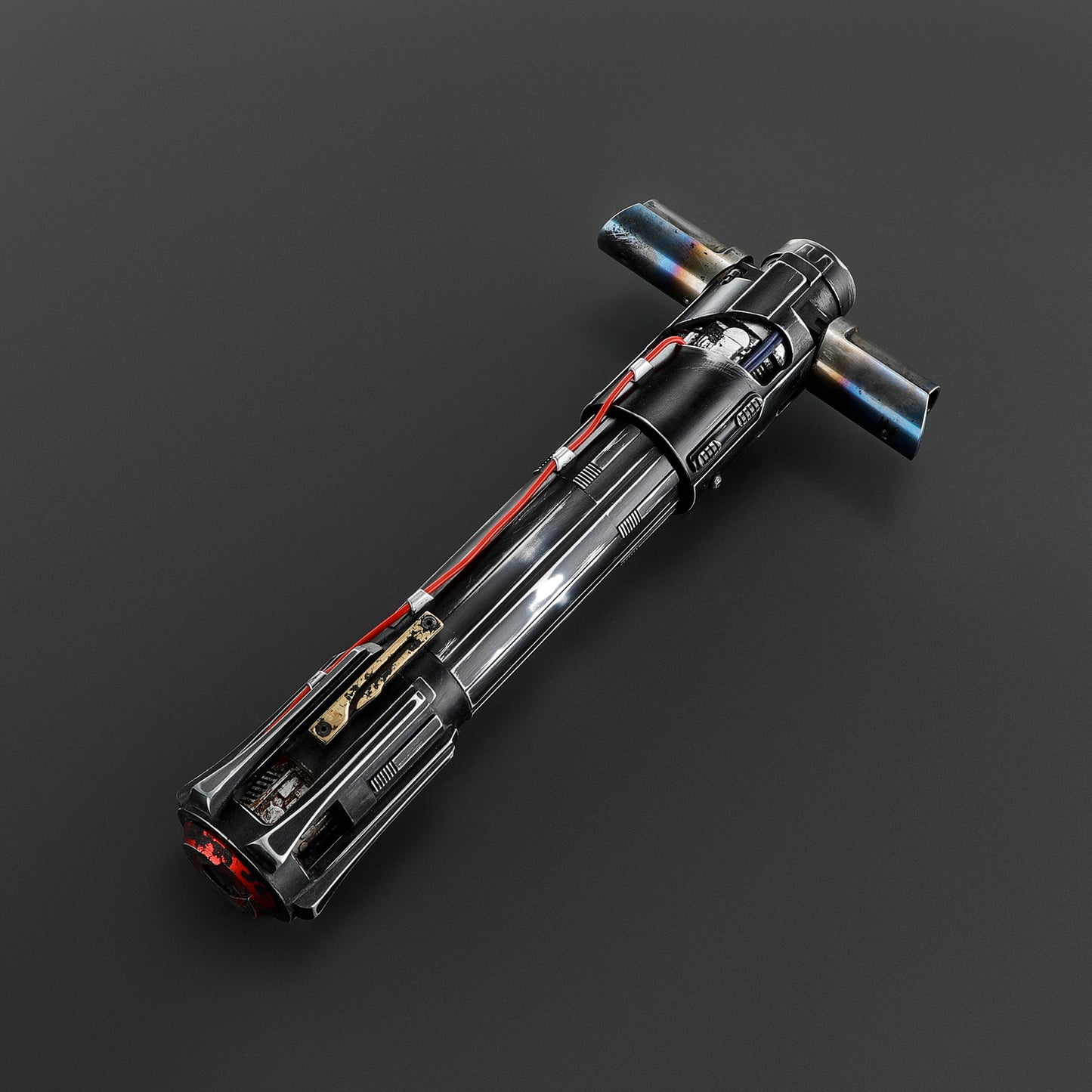 The Volatile Sentinel: The Unstable Crossguard Lightsaber (weathered)