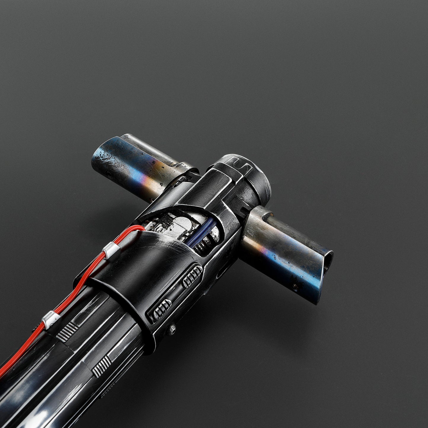 The Volatile Sentinel: The Unstable Crossguard Lightsaber (weathered)