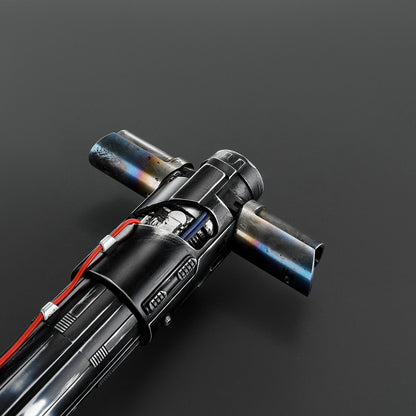 The Volatile Sentinel: The Unstable Crossguard Lightsaber (weathered)