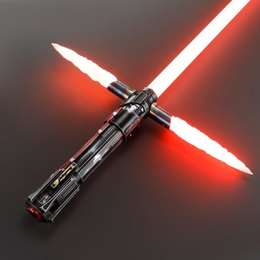 The Volatile Sentinel: The Unstable Crossguard Lightsaber (weathered)