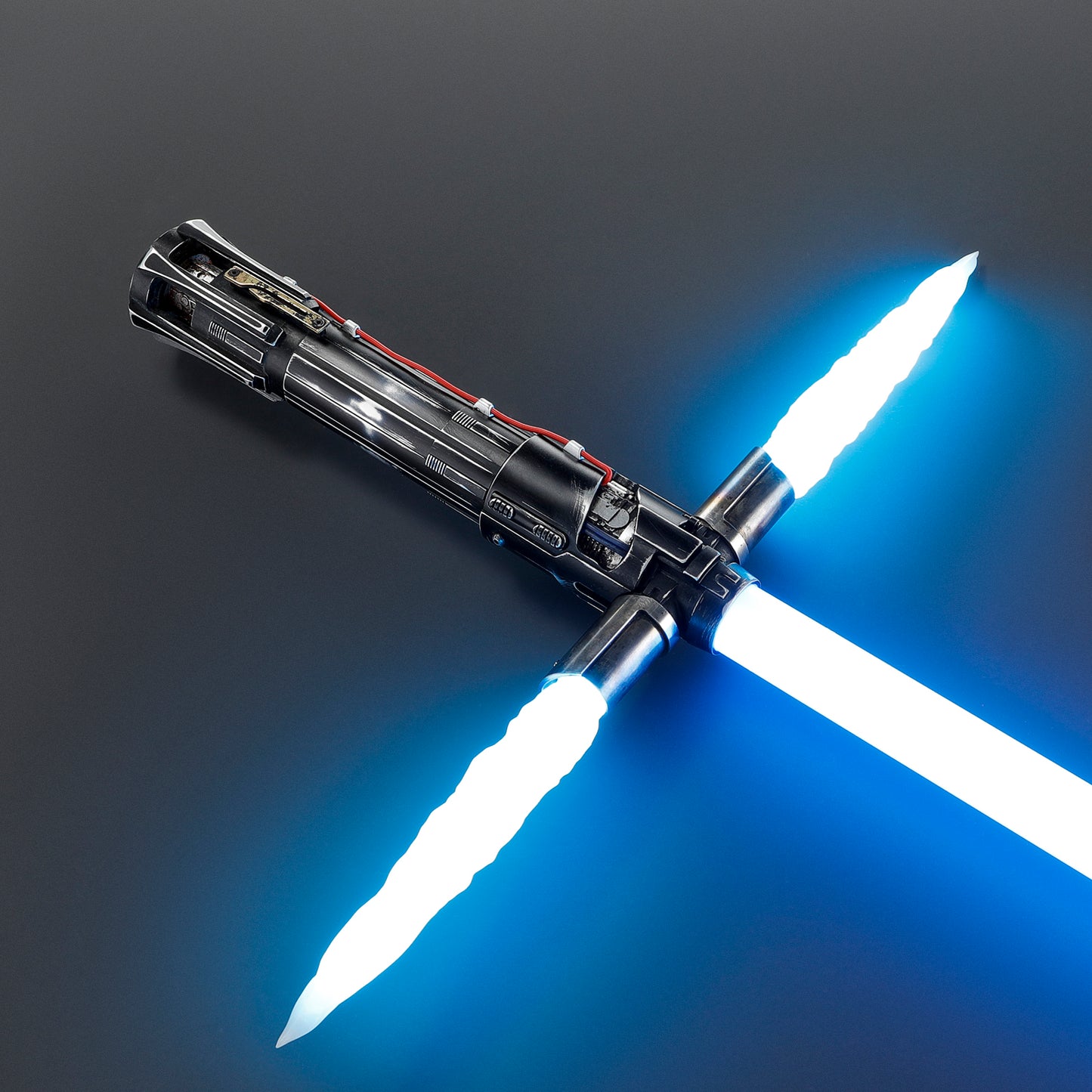 The Volatile Sentinel: The Unstable Crossguard Lightsaber (weathered)