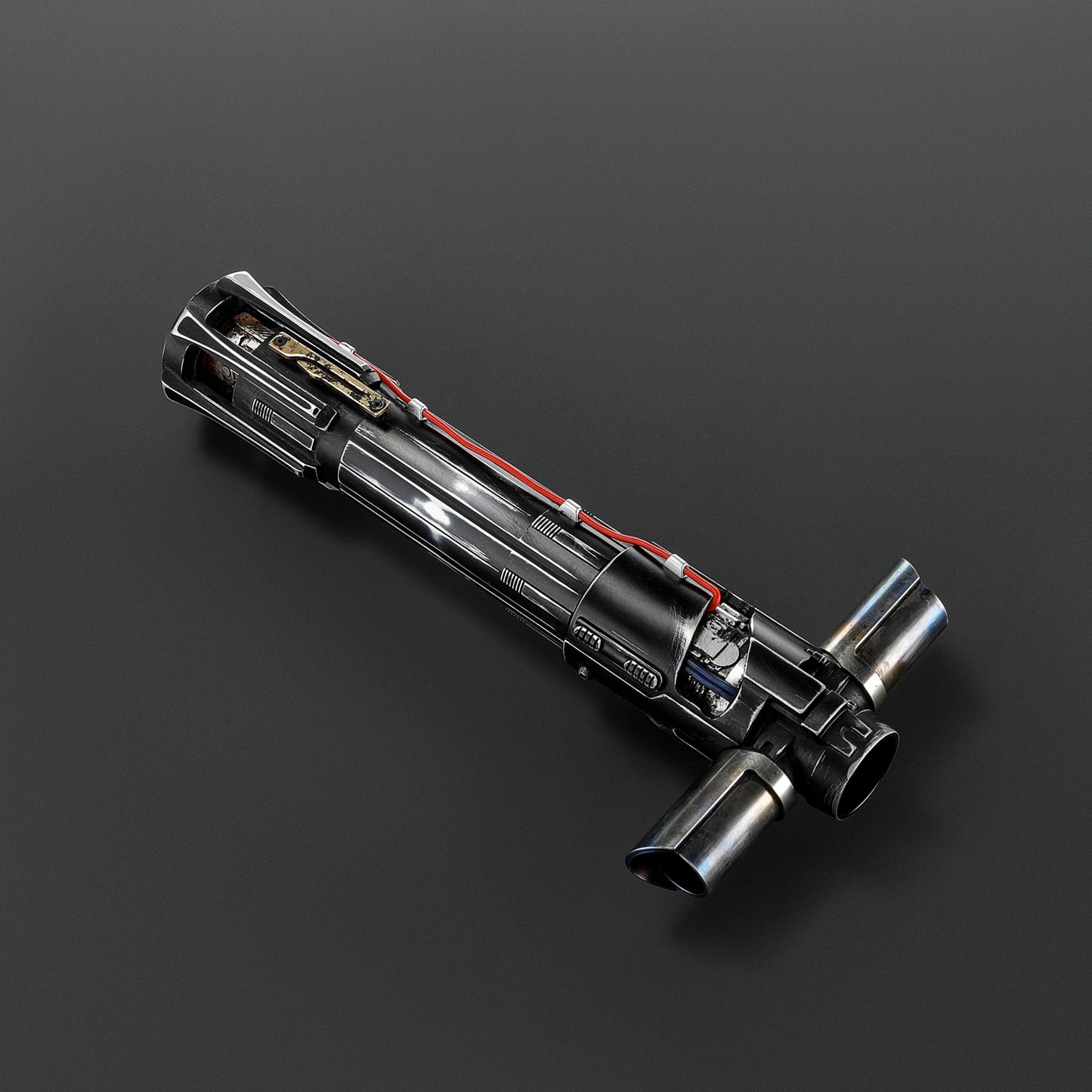 The Volatile Sentinel: The Unstable Crossguard Lightsaber (weathered)